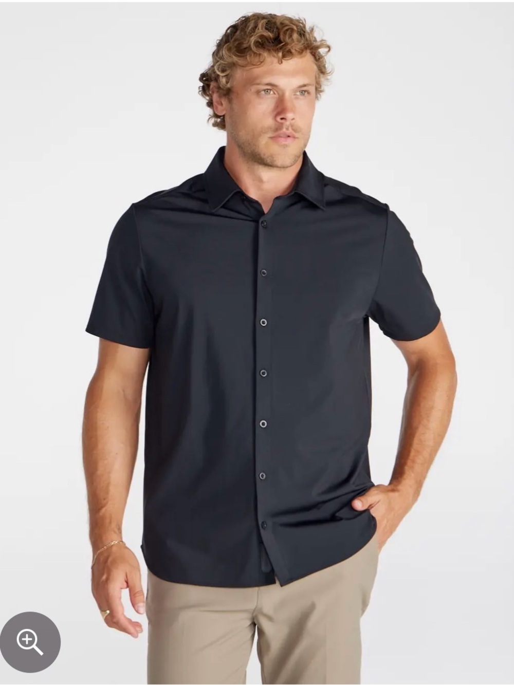 NWT BYLT Executive Stretch Button Down Black M
